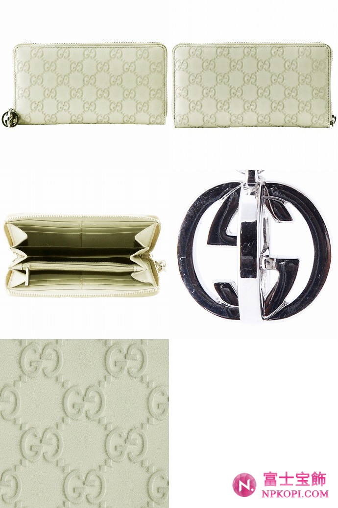 GUCCI/グッチ 2012年春夏GG TWINグッチシマGG柄Gチャーム付きラウンドファスナー長財布 233025 AA61N 9022 